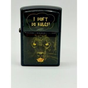 Black Panter "I DON'T DO RULES" Flip Top Oil Lighter Wind Resistant